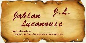 Jablan Lučanović vizit kartica